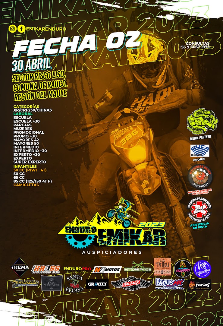 Puntajes Segunda Fecha Campeonato Enduro Emikar 2023