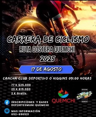 II Versión Carrera Ciclismo Ruta Costera Quemchi 2025